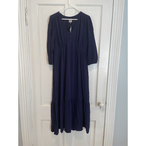 Anne Klein Women's V Neck Empire Seam Maxi Dress With Flounce Size 14 NWT - Picture 6 of 7